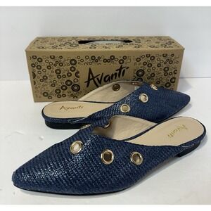 Avanti Ladies Size 8  Woven Mules Blue Color New w/ Box